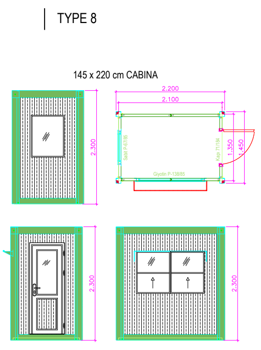 Schita Cabina Type 8